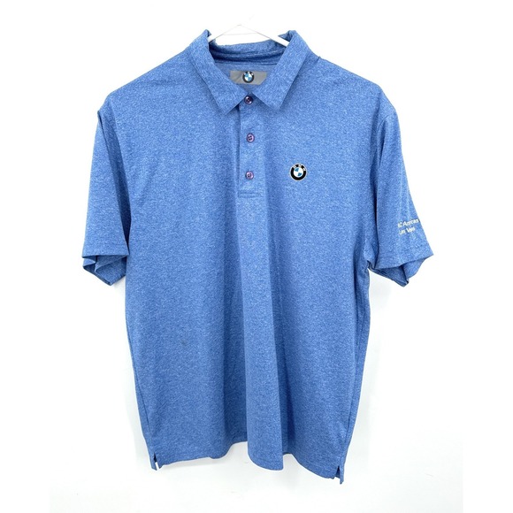 BMW Mens Performance Polo Shirt Blue Heather NAC Americas Las Vegas Size Medium